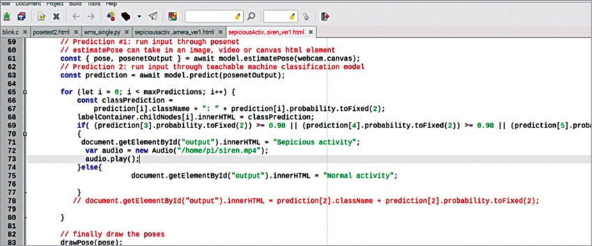 Activity Tracking AI Camera Code
