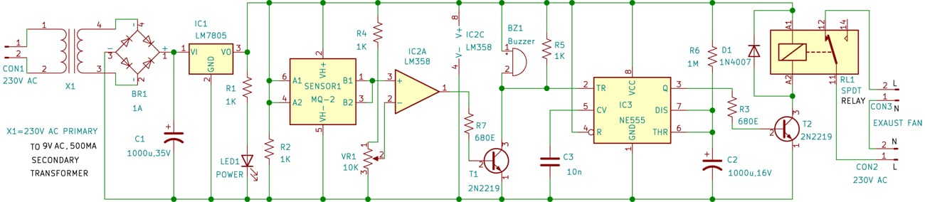 Kitchen Security Alarm Circuit diagram