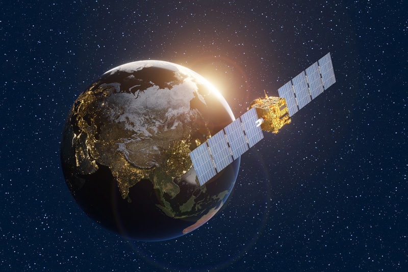 Satellite in low Earth orbit illustrative