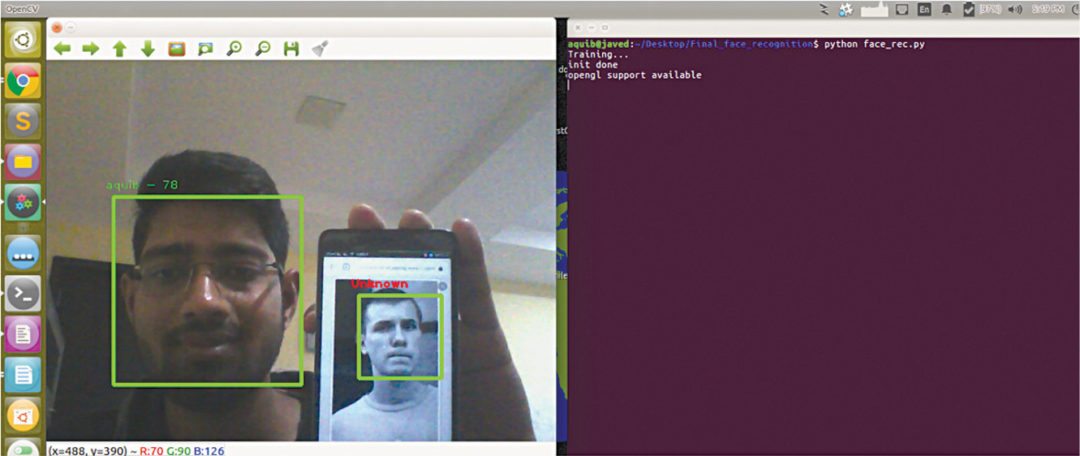 Screenshot of real time face recognition